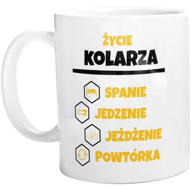 Kolarz - Spanie Jedzenie - Kubek Biały