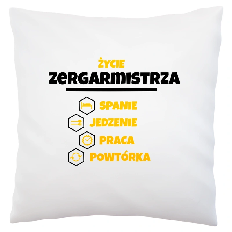 Zegarmistrz - Spanie Jedzenie - Poduszka Biała