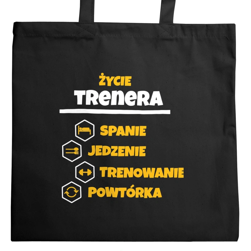 Trener - Spanie Jedzenie - Torba Na Zakupy Czarna