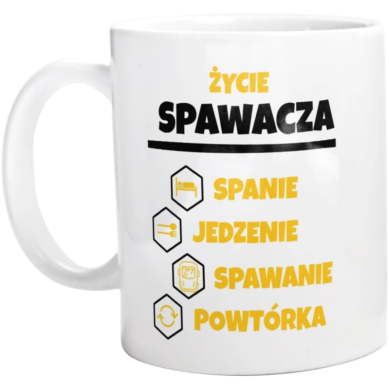 Spawacz - Spanie Jedzenie - Kubek Biały