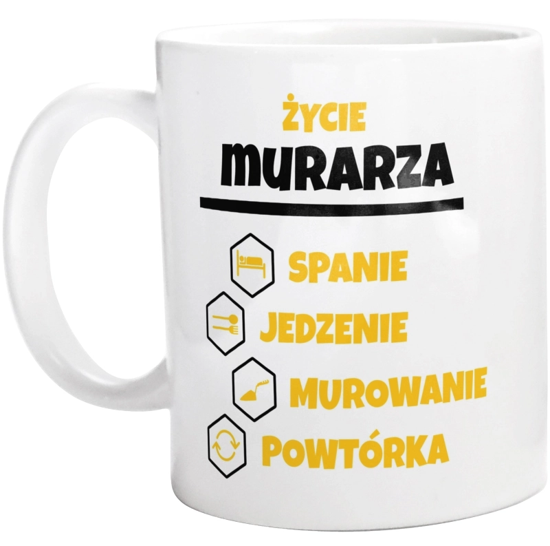 Murarz - Spanie Jedzenie - Kubek Biały