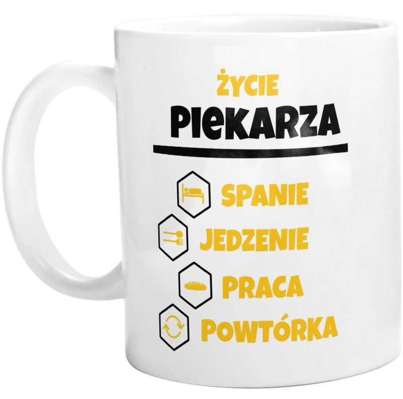 Piekarz - Spanie Jedzenie - Kubek Biały