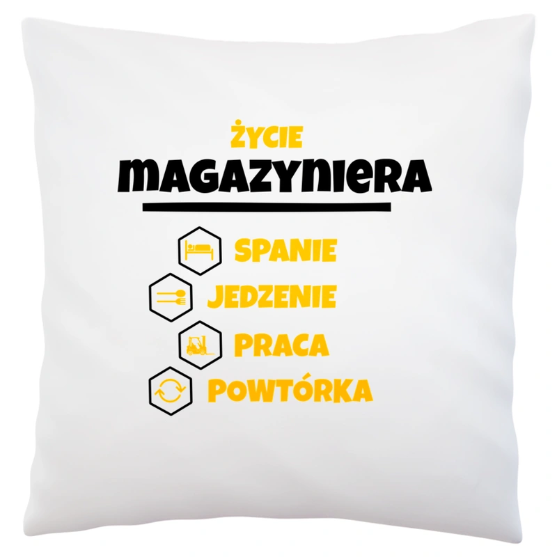 Magazynier - Spanie Jedzenie - Poduszka Biała