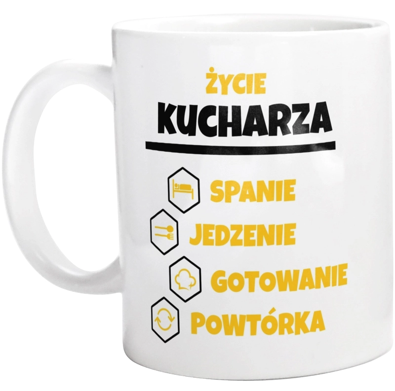 Kucharz - Spanie Jedzenie - Kubek Biały