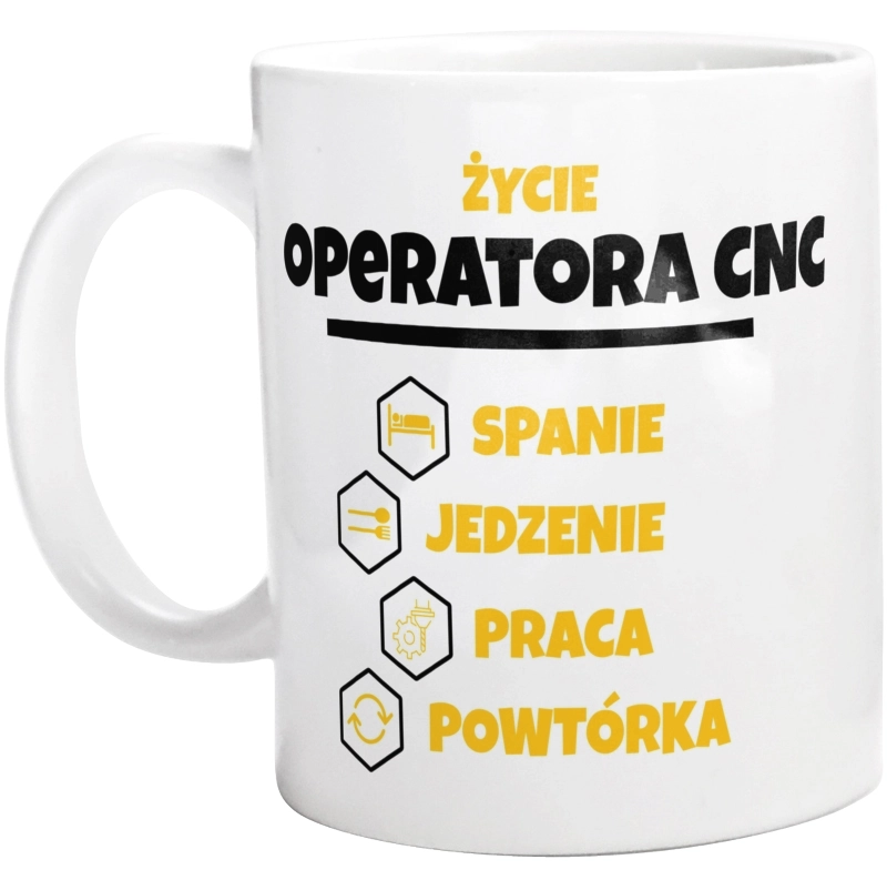 Operator Cnc - Spanie Jedzenie - Kubek Biały