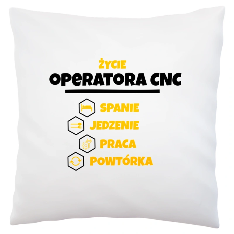 Operator Cnc - Spanie Jedzenie - Poduszka Biała