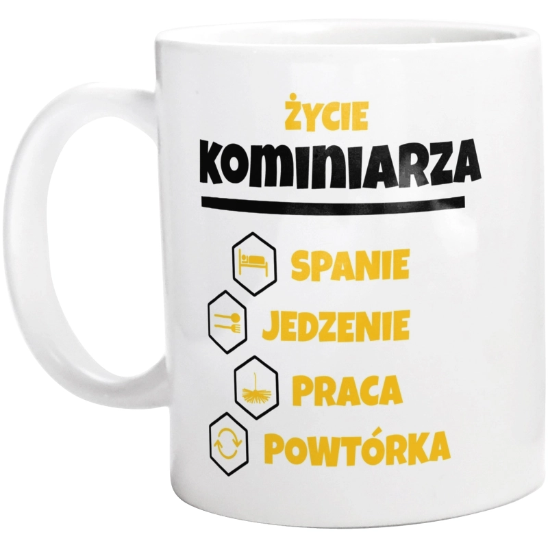 Kominiarz - Spanie Jedzenie - Kubek Biały