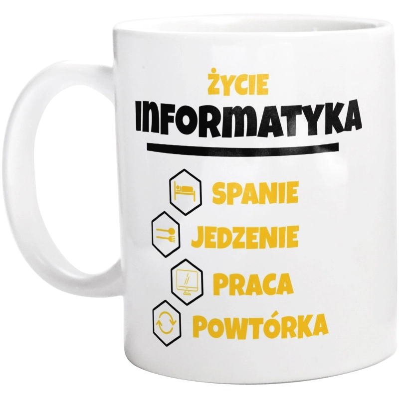 Informatyk Spanie Jedzenie - Kubek Biały