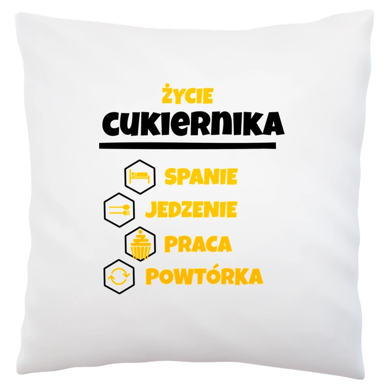 Cukiernik - Spanie Jedzenie - Poduszka Biała