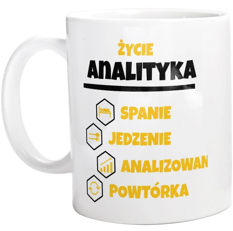 Analityk - Spanie Jedzenie - Kubek Biały