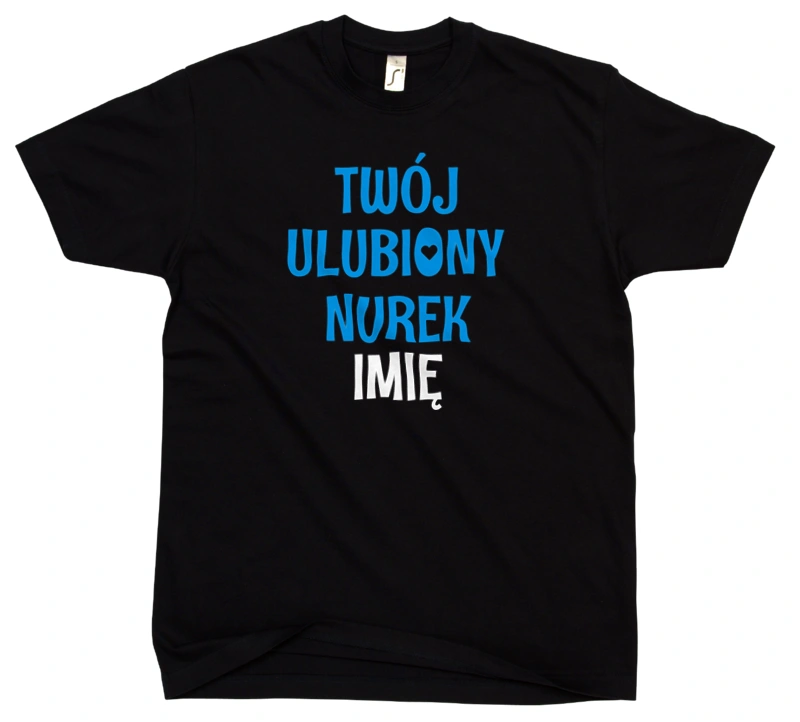 Twój Ulubiony Nurek - Twoje Imię - Męska Koszulka Czarna