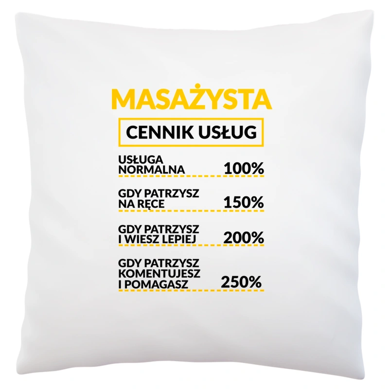 Masażysta - Cennik Usług - Poduszka Biała