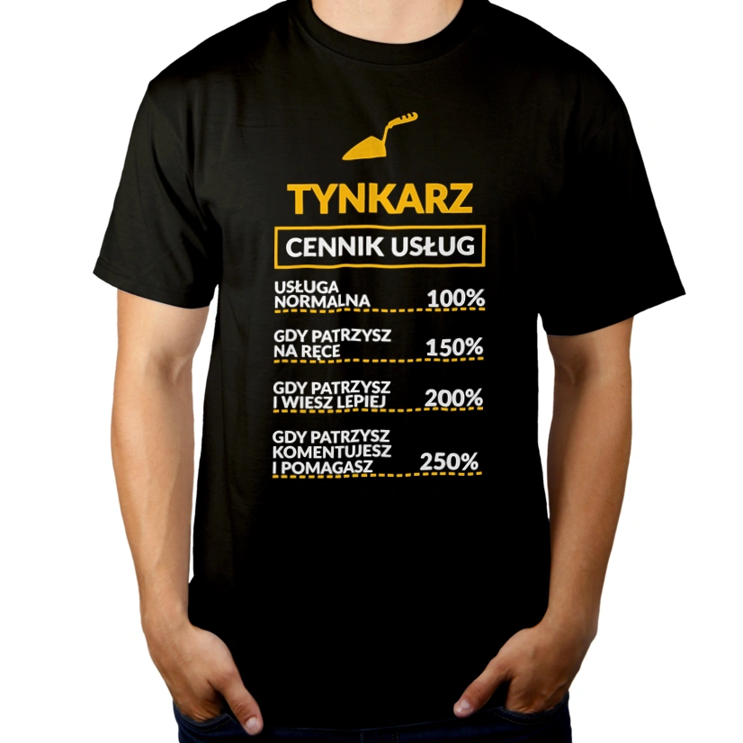 Tynkarz - Cennik Usług - Męska Koszulka Czarna