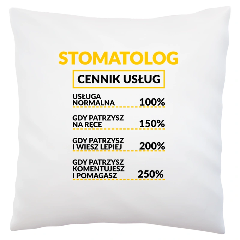 Stomatolog - Cennik Usług - Poduszka Biała