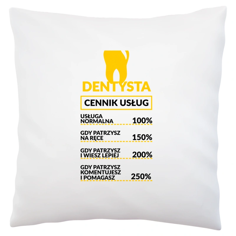 Dentysta - Cennik Usług - Poduszka Biała