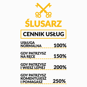 Ślusarz - Cennik Usług - Poduszka Biała