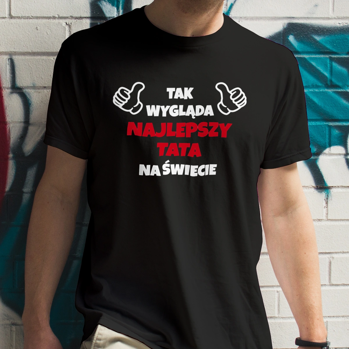 Tak Wygląda Najlepszy Tata Na Świecie - Męska Koszulka Czarna