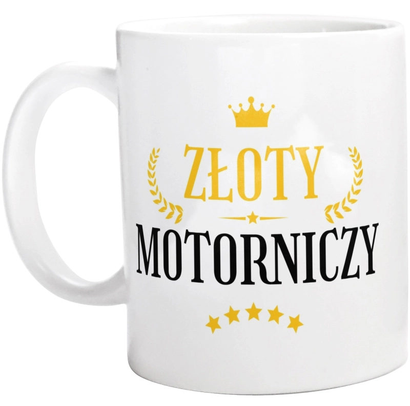 Złoty motorniczy - Kubek Biały