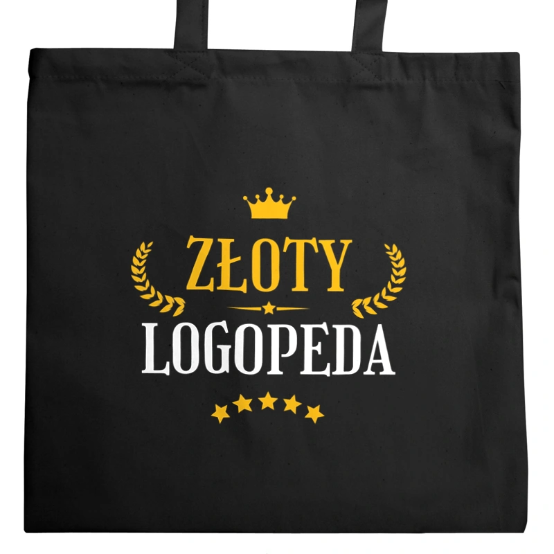 Złoty Logopeda - Torba Na Zakupy Czarna