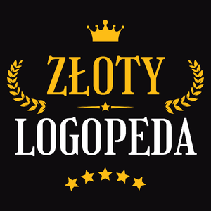 Złoty Logopeda - Męska Bluza z kapturem Czarna