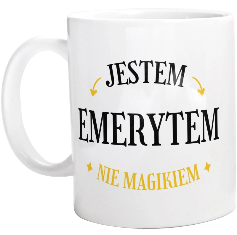 Jestem Emerytem Nie Magikiem - Kubek Biały