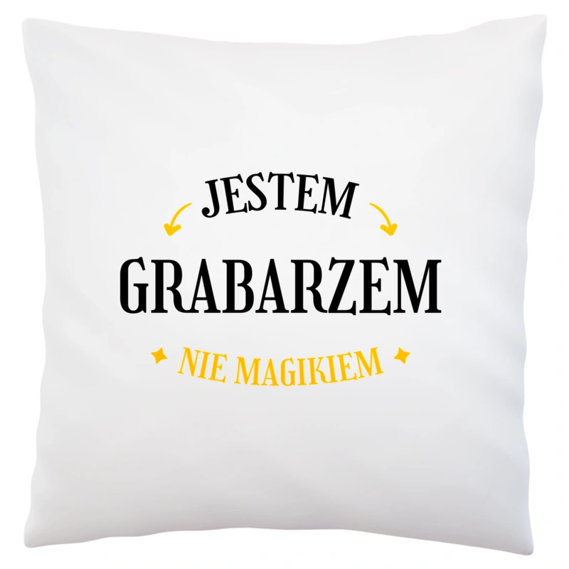 Jestem Grabarzem Nie Magikiem - Poduszka Biała