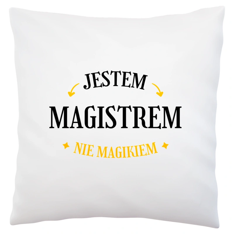 Jestem Magistrem Nie Magikiem - Poduszka Biała