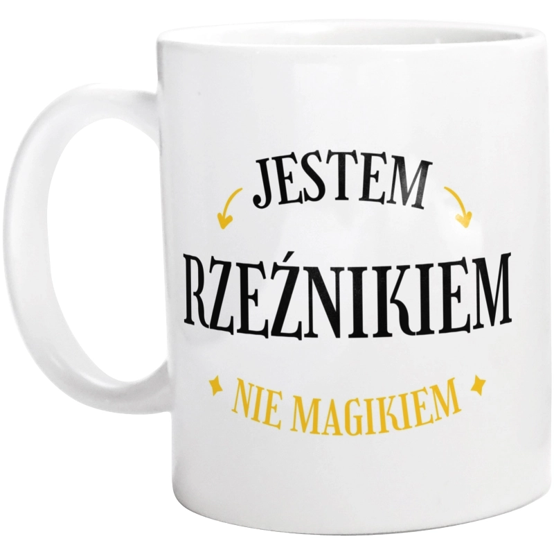 Jestem Rzeźnikiem Nie Magikiem - Kubek Biały