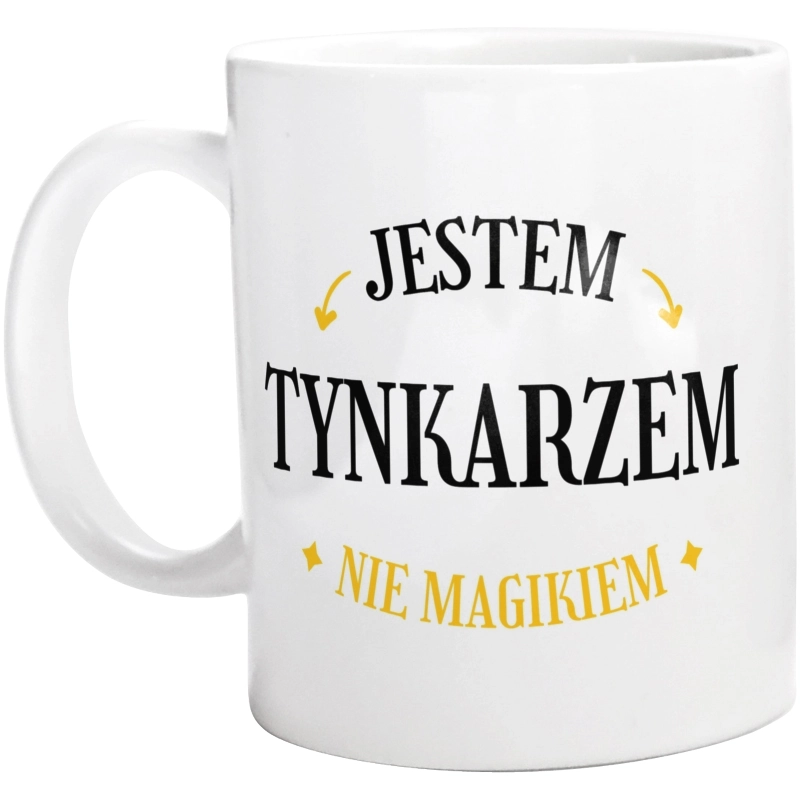 Jestem Tynkarzem Nie Magikiem - Kubek Biały