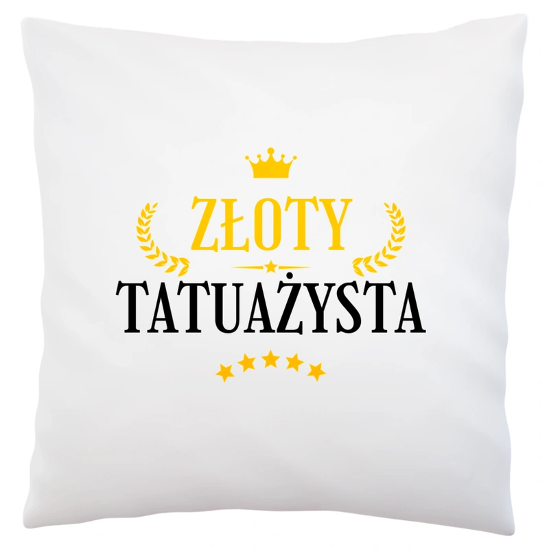 Złoty Tatuażysta - Poduszka Biała