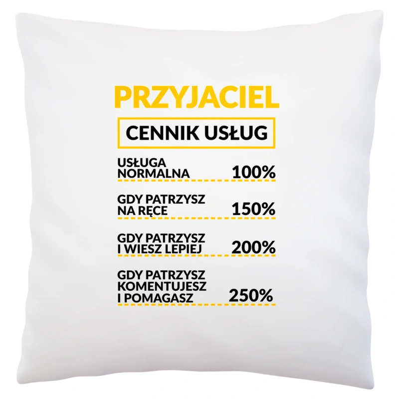 Przyjaciel - Cennik Usług - Poduszka Biała