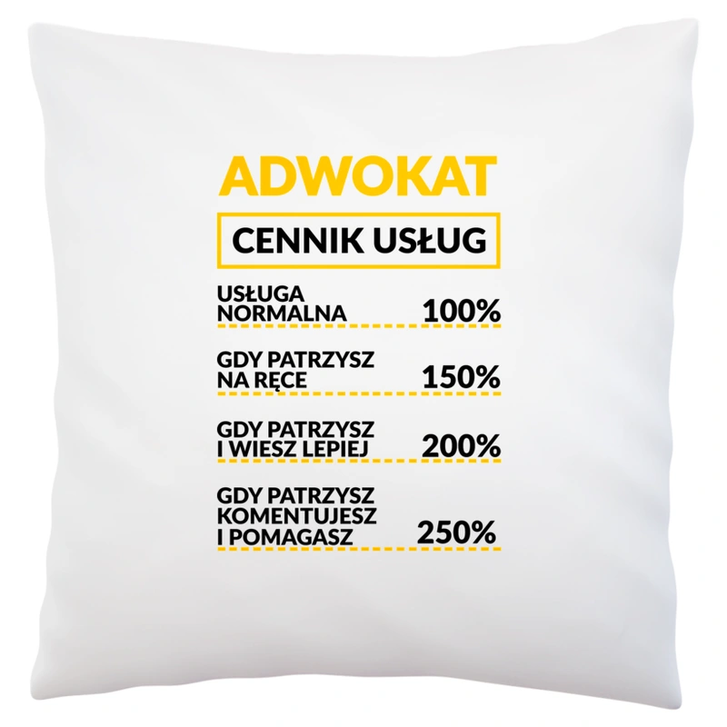 Adwokat - Cennik Usług - Poduszka Biała