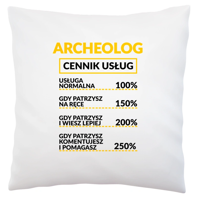 Archeolog - Cennik Usług - Poduszka Biała