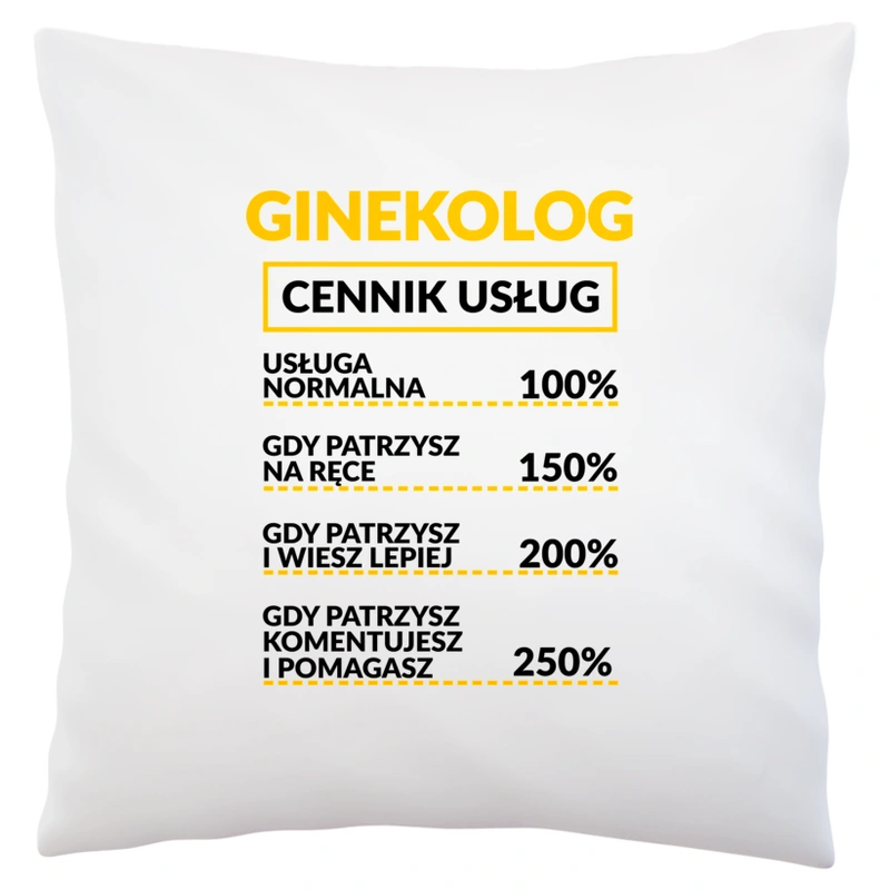 Ginekolog - Cennik Usług - Poduszka Biała