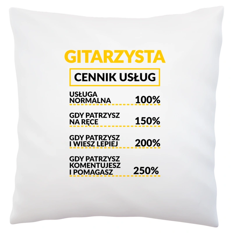 Gitarzysta - Cennik Usług - Poduszka Biała