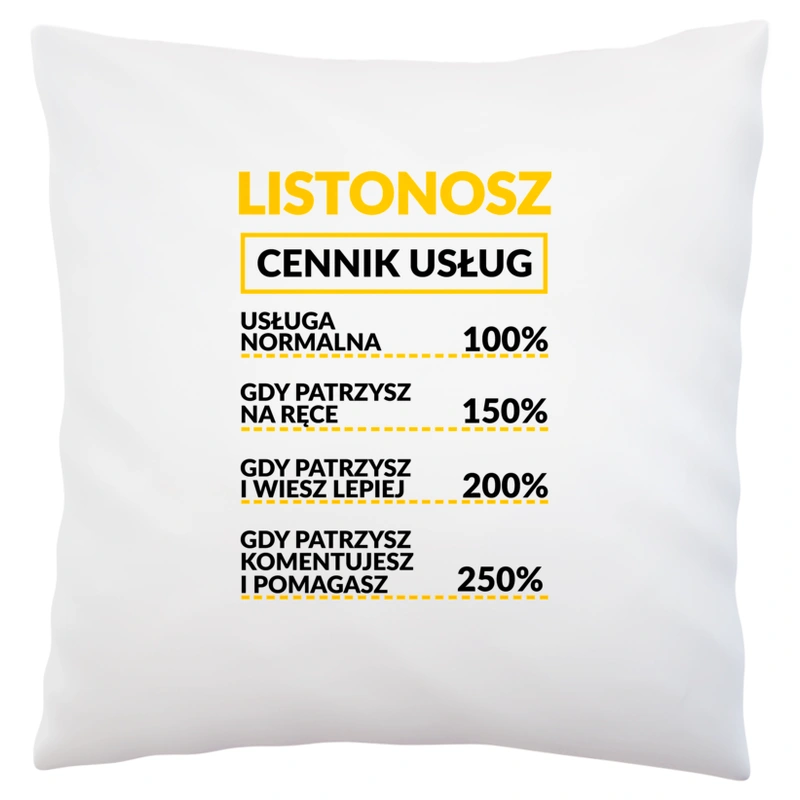 Listonosz - Cennik Usług - Poduszka Biała