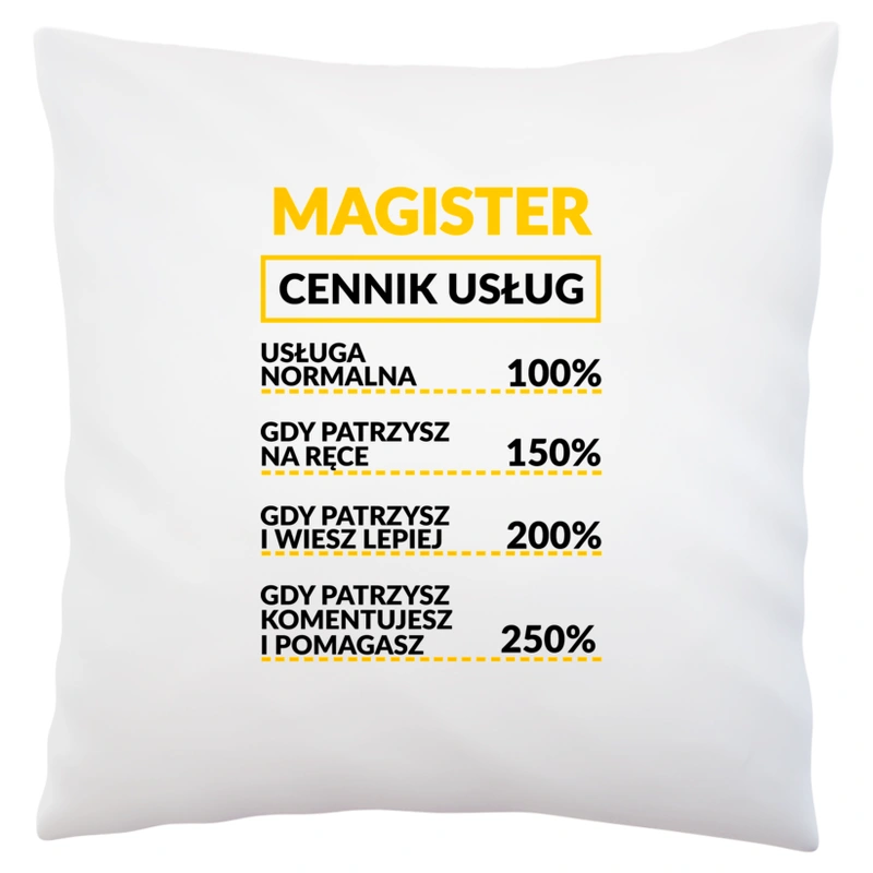 Magister - Cennik Usług - Poduszka Biała