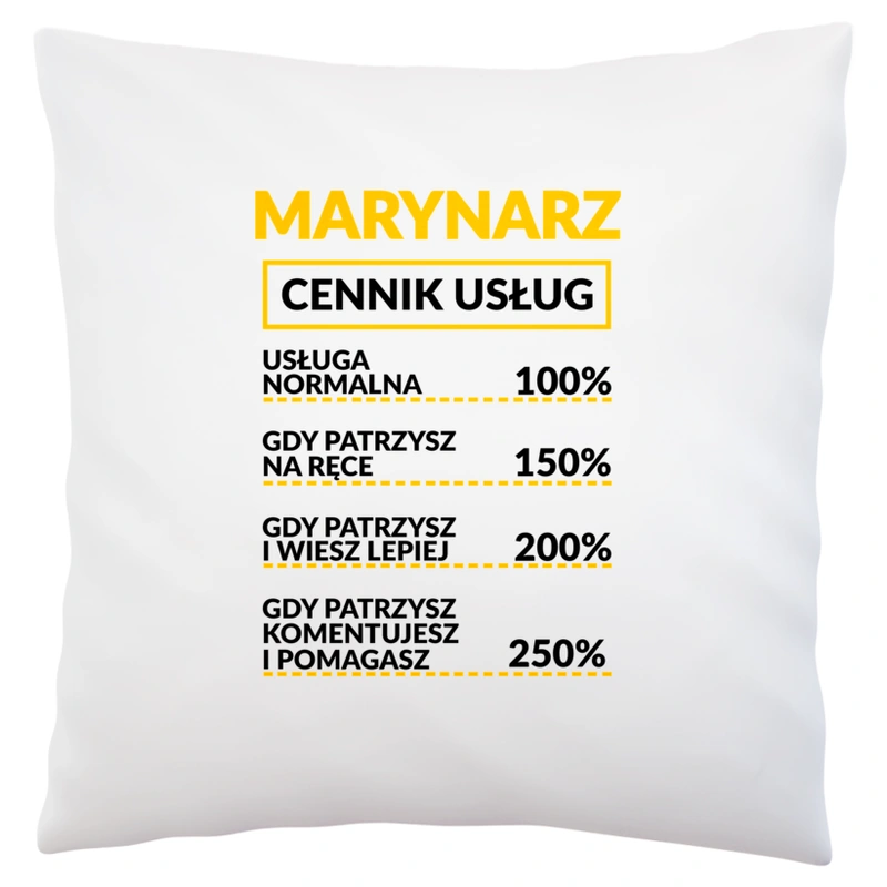 Marynarz - Cennik Usług - Poduszka Biała