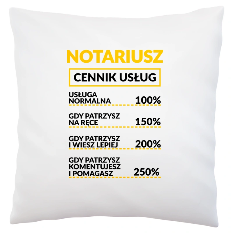 Notariusz - Cennik Usług - Poduszka Biała