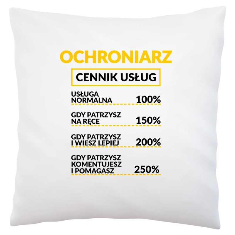 Ochroniarz - Cennik Usług - Poduszka Biała