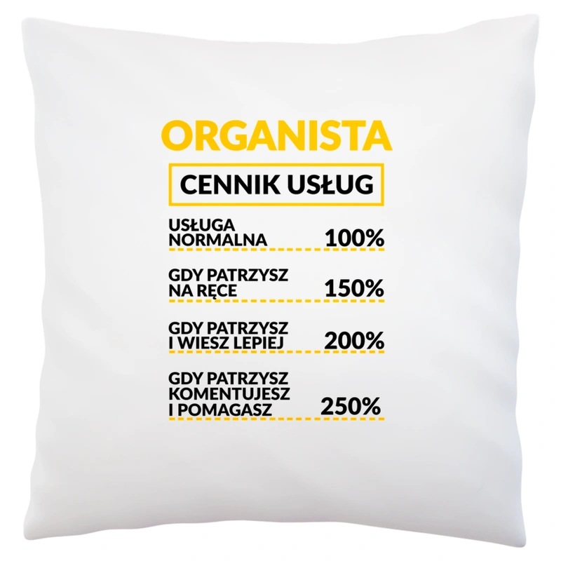 Organista - Cennik Usług - Poduszka Biała