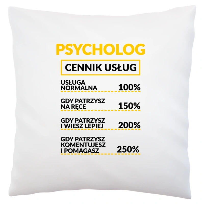 Psycholog - Cennik Usług - Poduszka Biała