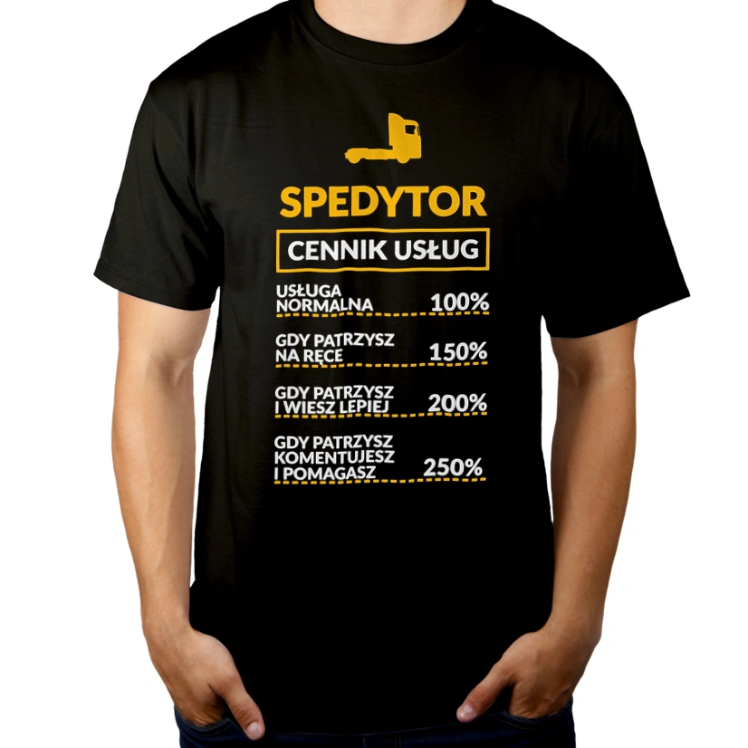 Spedytor - Cennik Usług - Męska Koszulka Czarna