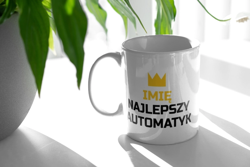 Twoje Imię Najlepszy Automatyk - Kubek Biały