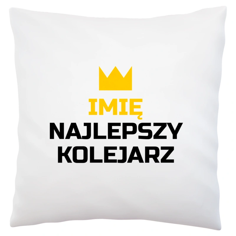 Twoje Imię Najlepszy Kolejarz - Poduszka Biała