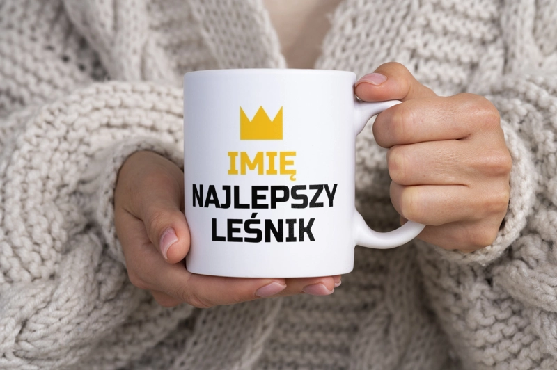 Twoje Imię Najlepszy Leśnik - Kubek Biały