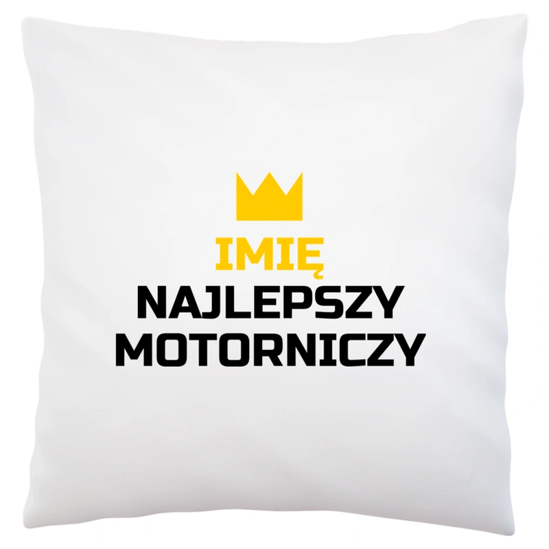 Twoje Imię Najlepszy Motorniczy - Poduszka Biała