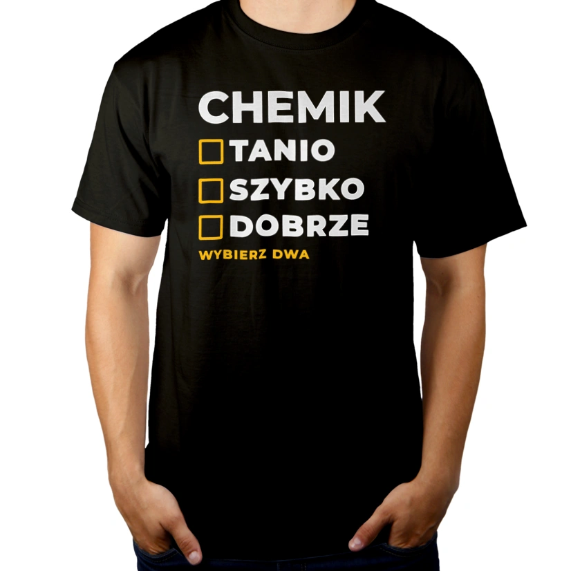 Szybko Tanio Dobrze Chemik - Męska Koszulka Czarna