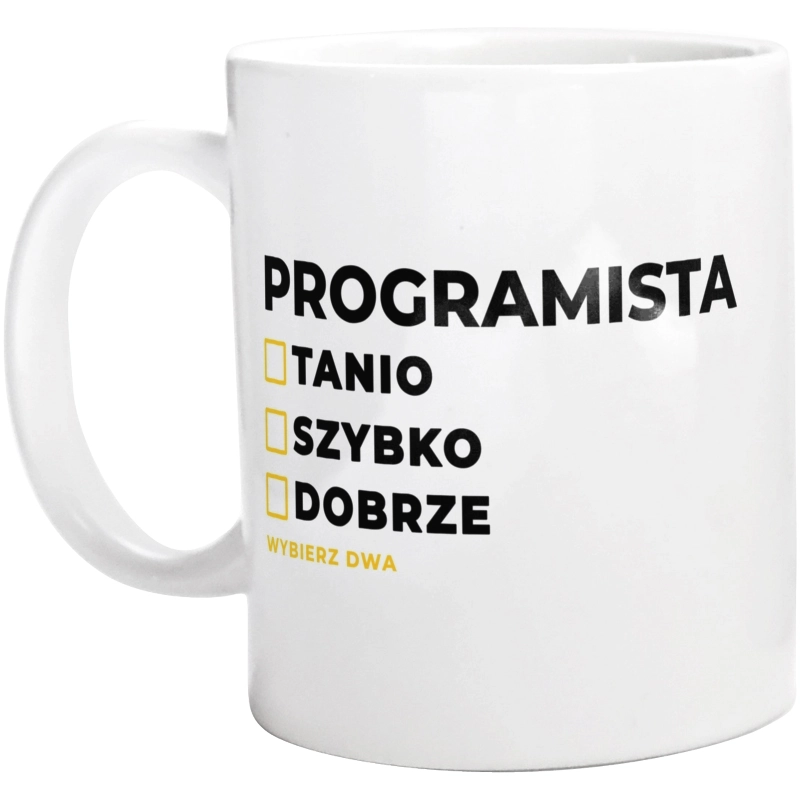 Szybko Tanio Dobrze Programista - Kubek Biały