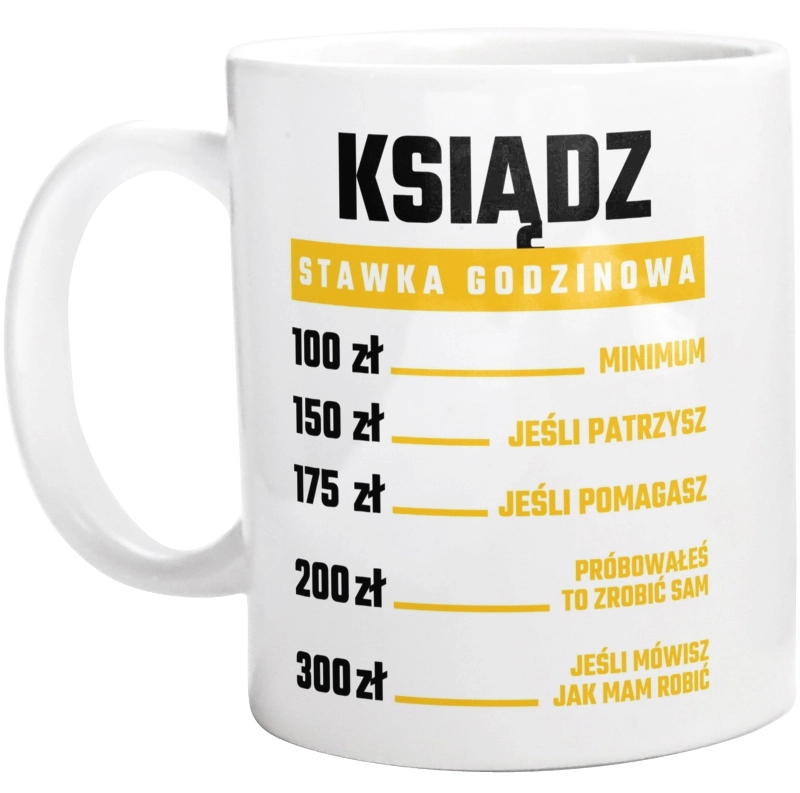 Stawka Godzinowa Ksiądz - Kubek Biały